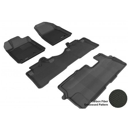 3D Maxpider HONDA PILOT 2009-2014 KAGU BLACK R1 R2 R3 Floor Mat 3D584293